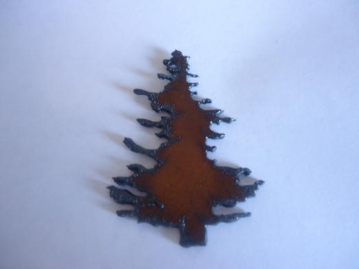 (image for) Pine Tree rustic metal pendant #GO004